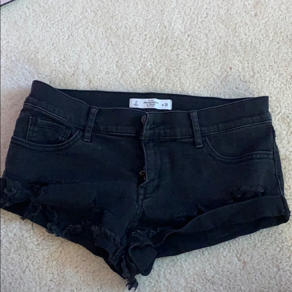 Black jeans shorts